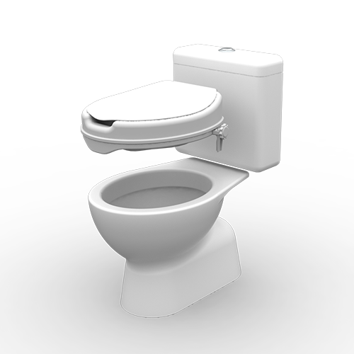 Redgum Raised Toilet Seat w' Lid ( Donut ) 75mm , 100mm or 125mm