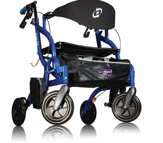 Airgo Fusion Side-Folding Rollator and Transport Chair - Pacific Blue