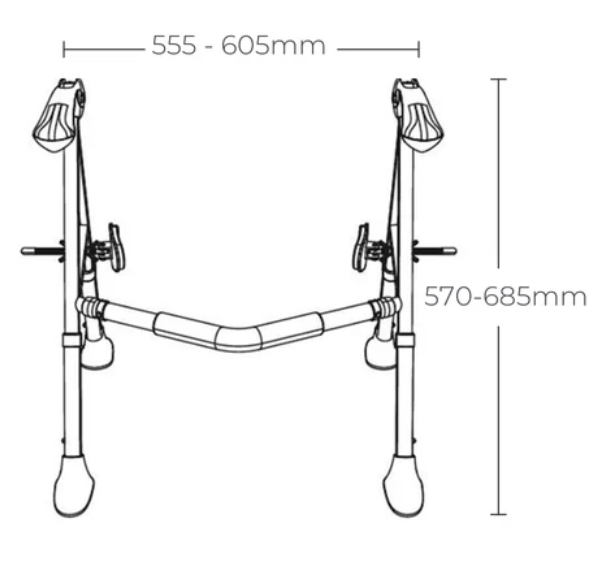 Avail Toilet support fold up frame - 2.5KG - swl 150kg