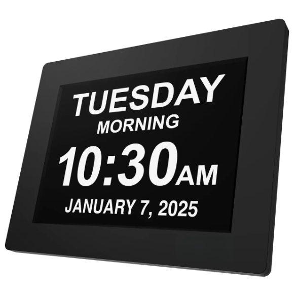 10.1inch Extra Large Font Clock for Seniors /Dementia Large Digital Day Date Clock with Custom Alarms