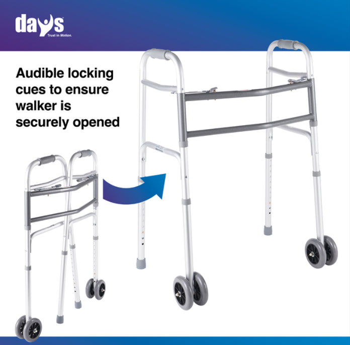 Days Bariatric Walker with double 5" front wheels ( SWL 317.5kg )