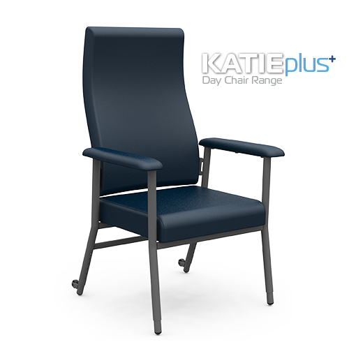 Katie Plus day chair High back - Blue or Grey 200kg 530mm