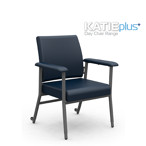 Katie Plus day chair Low back - Blue or Grey 200kg 530mm