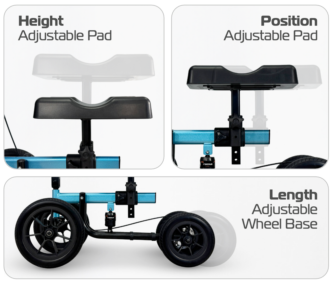 Redgum cross country knee walker - Blue SWL 136kg
