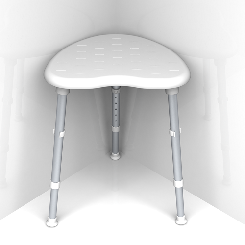 Redgum Space Saver Corner Shower Stool - SWL 130kg