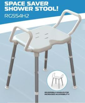 Redgum Space Saver Shower Stool - reversible handles -- SWL 130kg